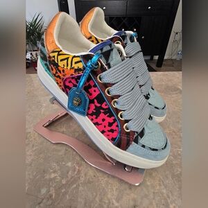 Kurt Geiger LondonSouthbank Tag patchwork lace-up sneakers.  Size 40- US 9